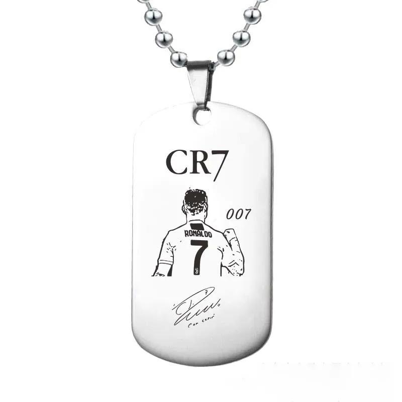 Stainless Steel Army Brand Pendant Necklace C Ronaldo 117 Jersey Men Boy Soccer Fan Gifts Football Jewelry Accessories