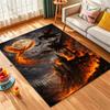 1PC Fiery Castle with Knights and Dragons Print Carpet Rug for Living Room Bedroom Sofa Doormat Home Decor Non-slip Floor Mat