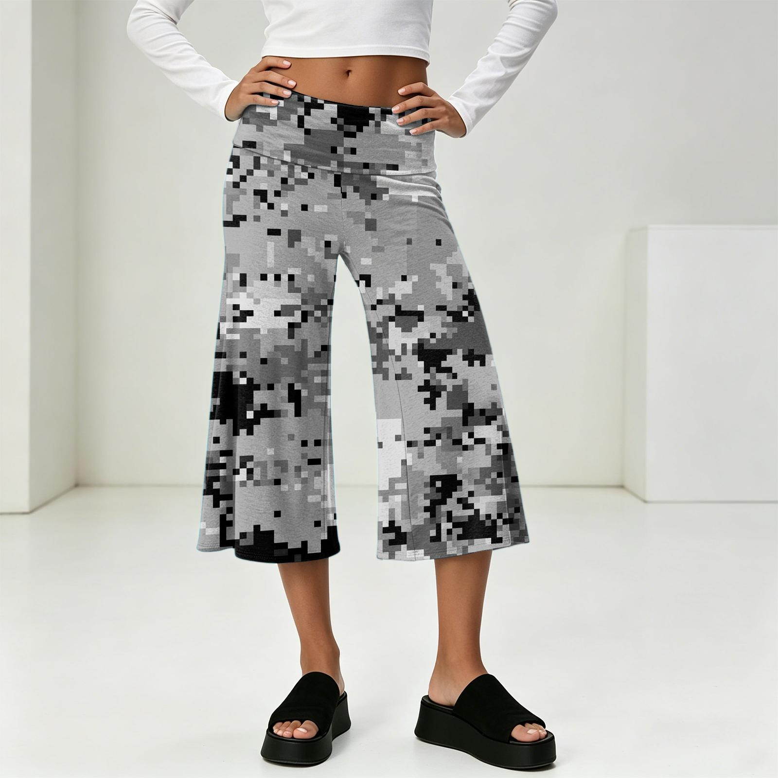 

Women s High Waist Wide Leg Cropped Pants Summer Casual Vacation Loose Fit Lightweight Trousers for Outdoor and Daily Wear XXL