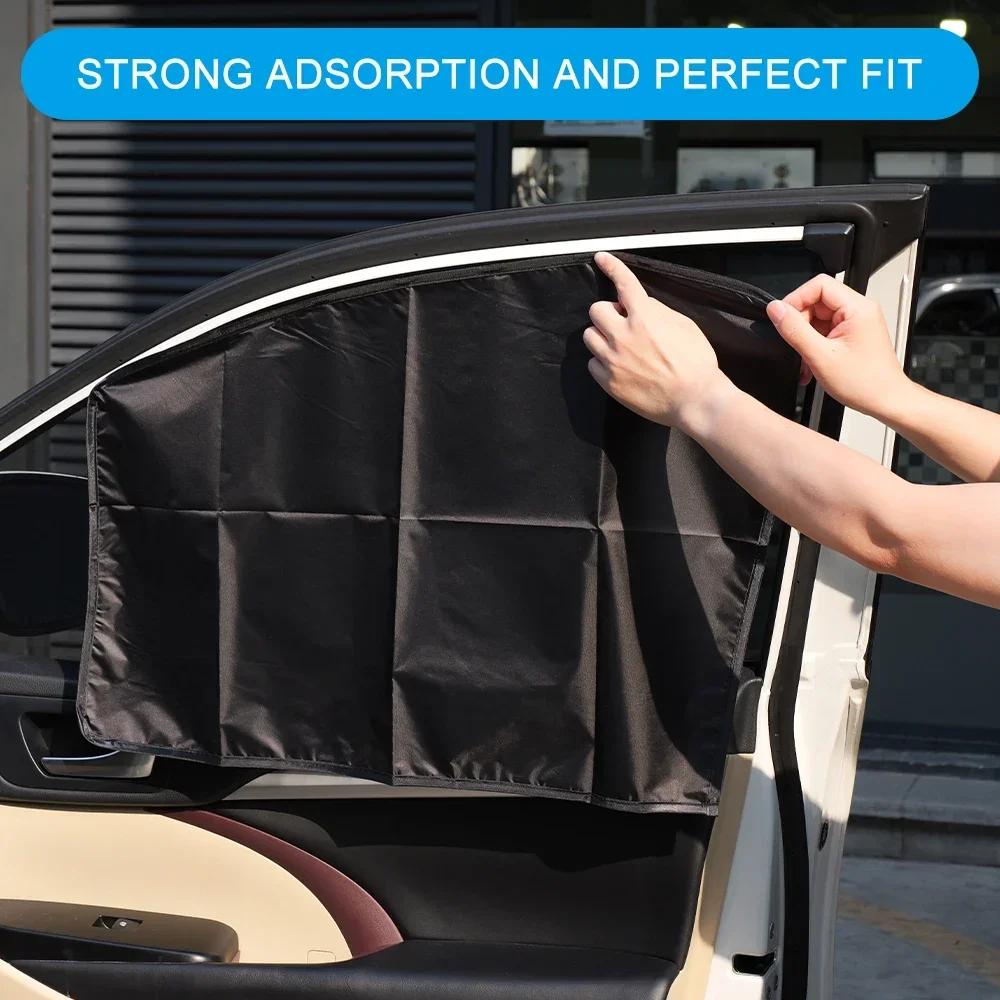 Magnetic Car Sunshade – Black Mesh Rear Window UV Protection Curtain (Summer Auto Accessory)