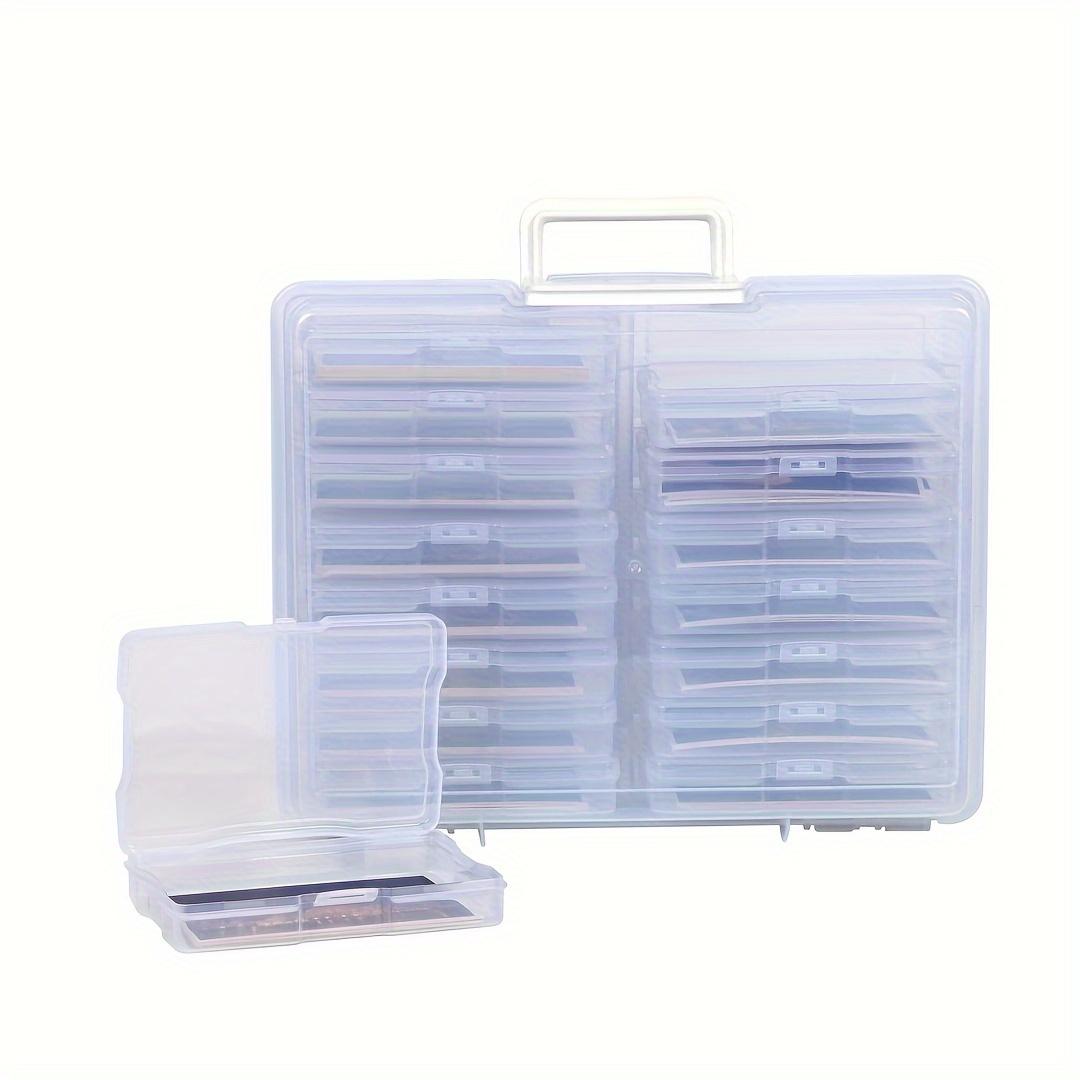 

16-Compartment Plastic Photo Storage Box with Handle - Transparent Photo Organizer Case for Photos, Cards, Stickers, Seeds, прозрачный