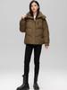 Women's Autumn and Winter Coat Solid Color Stand Collar Hooded Loose Short Thickened Windproof Women's Jacket