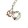 Great TIFFANY&Co. Necklace Double Open Heart Pendant Silver 925 Women Used