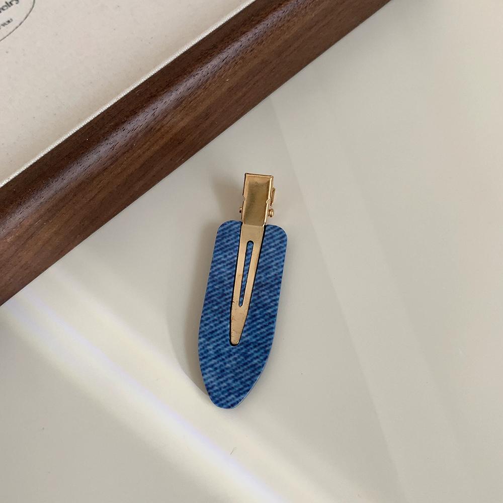 Blue Denim Series Hair Clip Dreamy Bangs Makeup Clip Fashionable Simple Side Clip Refreshing Versatile Women s Hair Accessory