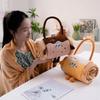 Cozy 2 In 1 Foldable Roll Blanket Warm Plush Air Conditioning Blanket Handheld Cartoon Nap Blanket Lunch Break