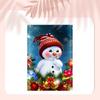 Resin Christmas Snowman Crystal Painting Portable Frameless Round Decorative Wall Hanging Bedroom Living Room Drawing