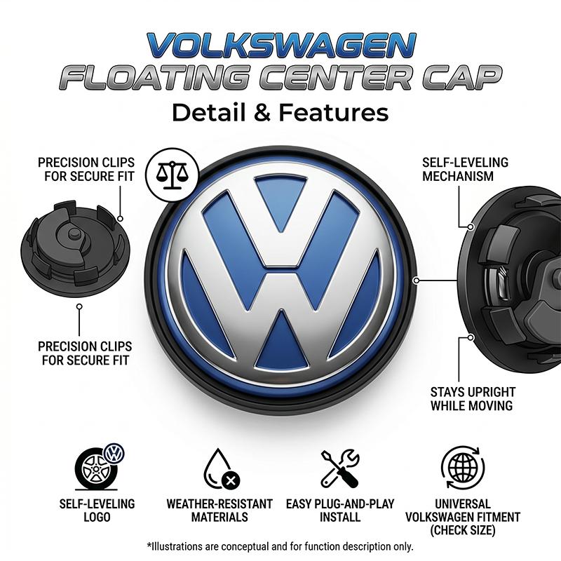 Car Hub Caps 4pcs 56MM 65MM Floating Center Wheel Covers For VW GTI Polo Golf 4 5 6 7 8 Touran CC Passat B5 B6 B7 Quality Kit EC1