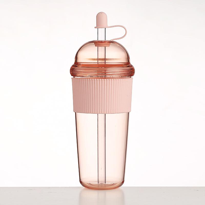 430/630ML Straw Cup with Lid and Straw Portable Large Capacity Coffee Milk Tea Cup Ins Style Water Cup Office Workers Juice Mug