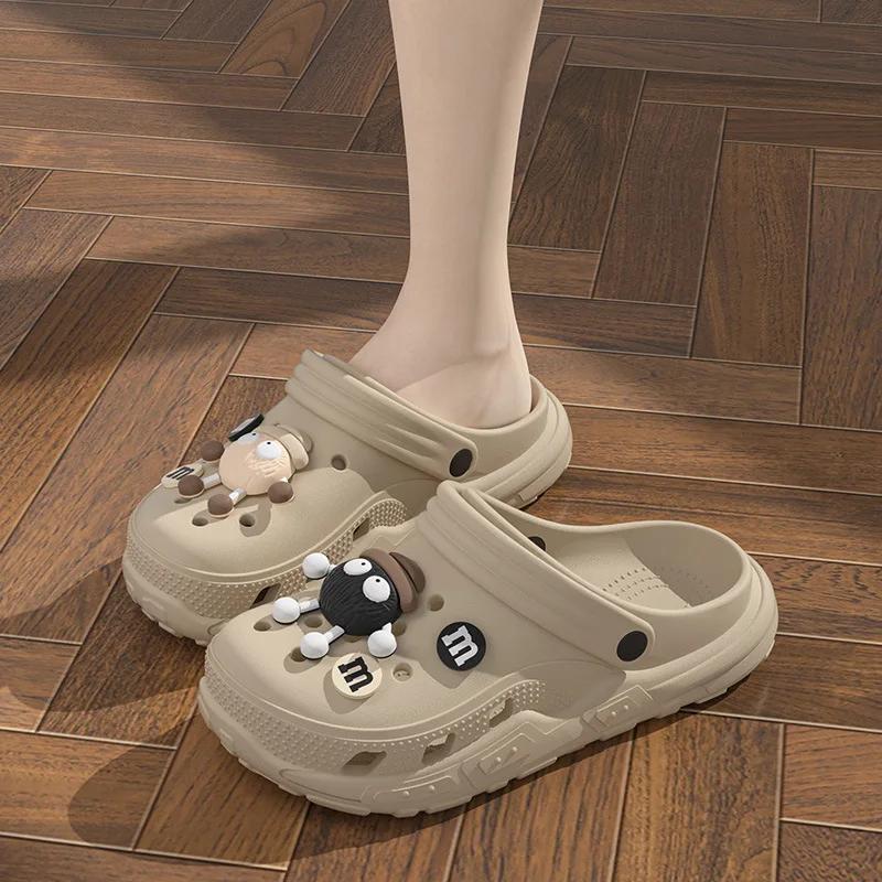 Syflyno Anti Slip Breathable Men's Sandals, Women's Slippers, Men's EVA Soft Thick Soled Couple Slippers Unisex Plus Size 30-45