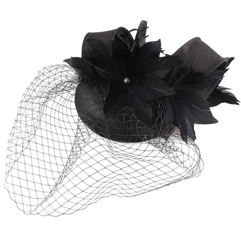 Bridal Veil Headgear Retro Socialite Party Top Hat Hemp Hair Accessories