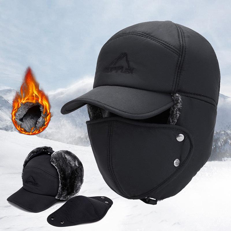 Winter Warm Thicken Faux Fur Bomber Hat Ear Flap Cap Ski Thermal Bonnets Caps