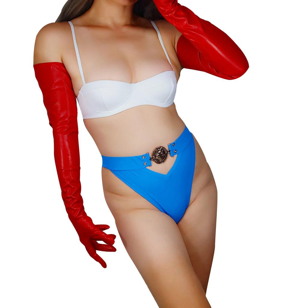 DooWay 70cm Red LONG Leather GLOVES Faux Lambskin Sheepskin Wedding Fashion Cosplay Halloween Costume Evening Opera Glove