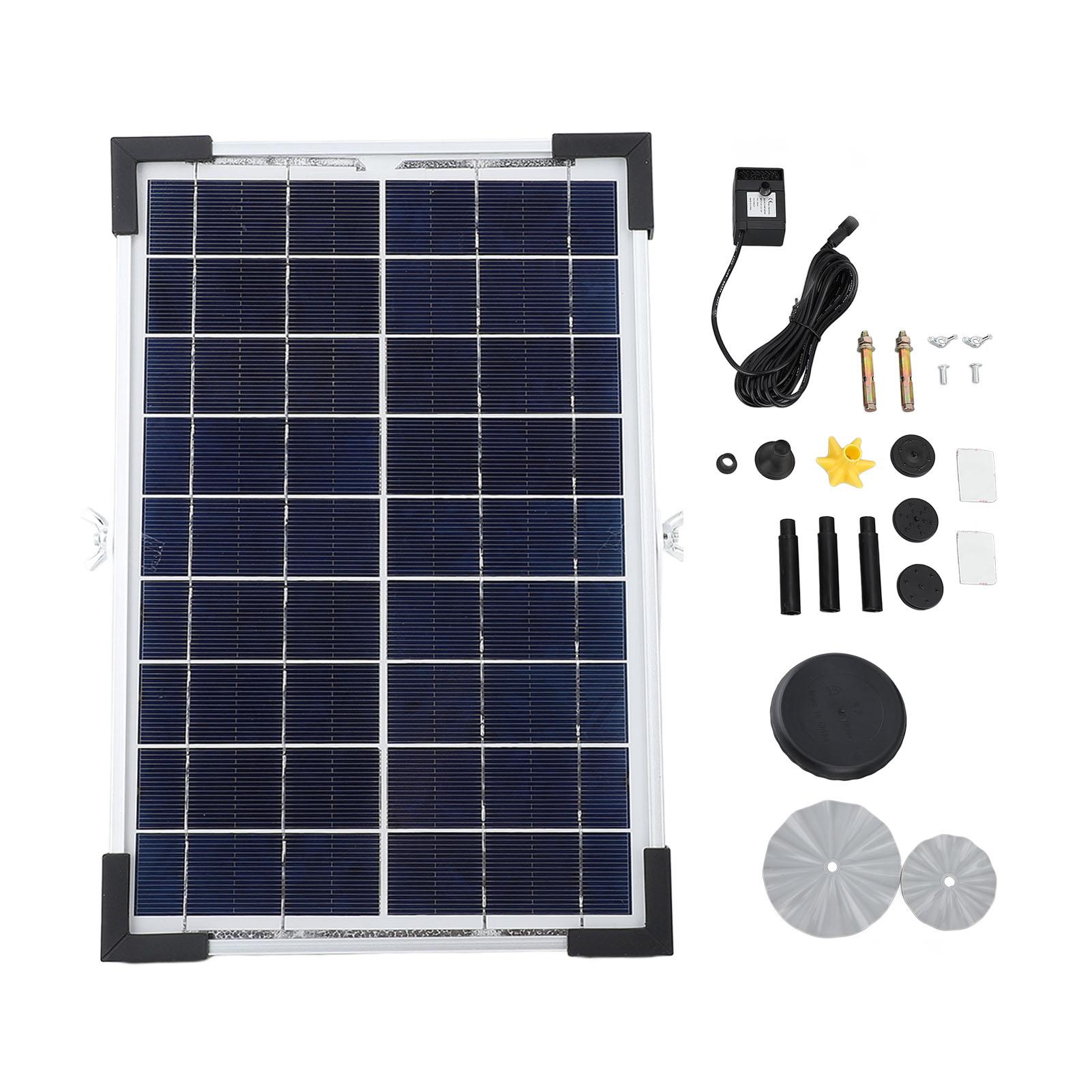 

Solar Powered Water Pump Kit 150cm Lift 200L/H Flow Rate Water Fountain Pump for Bird Bath Garden