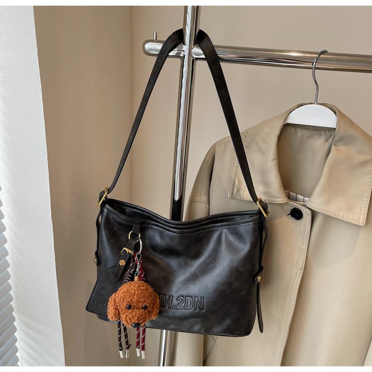 IELGY Tote Bag Large Capacity Crossbody Retro All-Match One-Shoulder Bucket Bag