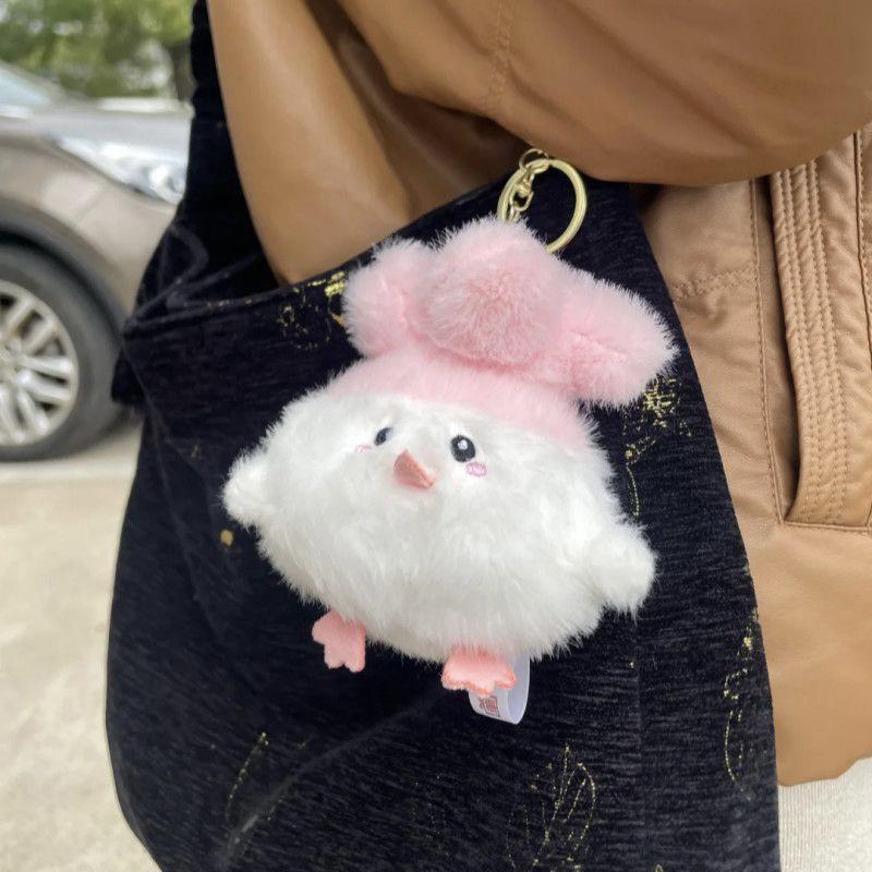 Pp Cotton Vegetable Chicken Pendant With Voice Stuffed Cabbage Chicken Keychain Cartoon Soft Chicken Plush Keychain Kid Girl Boy