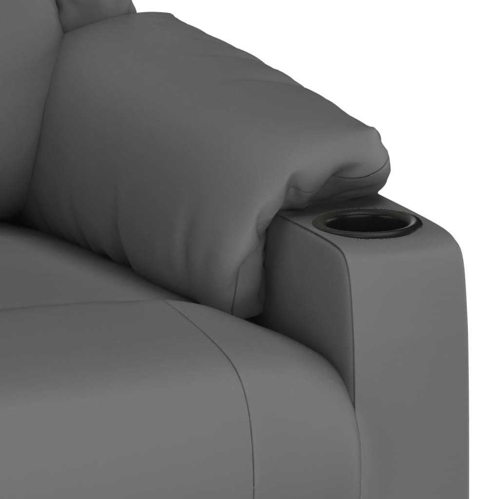 Relaxation Armchair Gray Faux Leather
