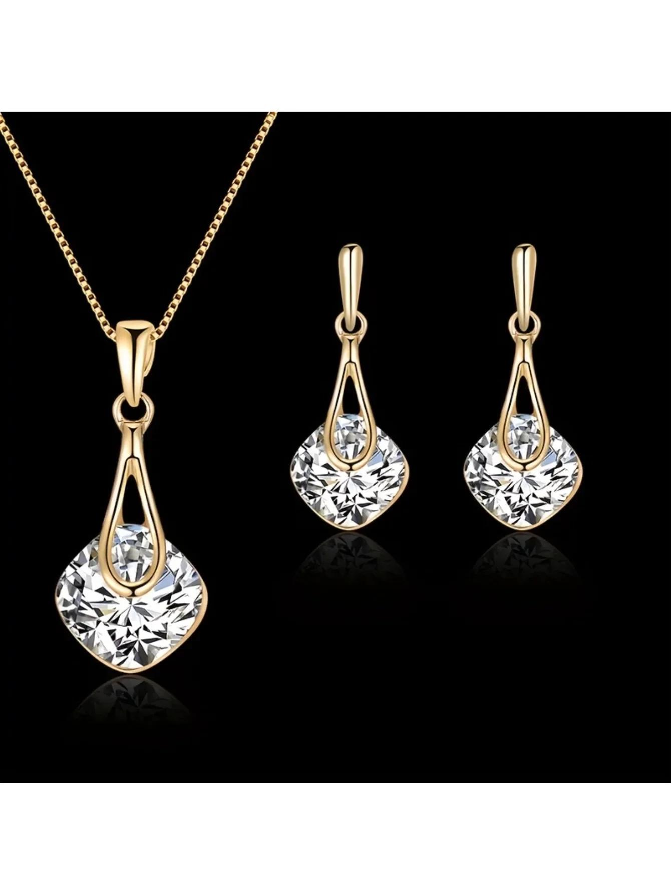 

Fashion Ladies Rhombus Geometric Pendant Earrings Two-piece set of decorations, birthday/party/party/wedding/festival/giftUI