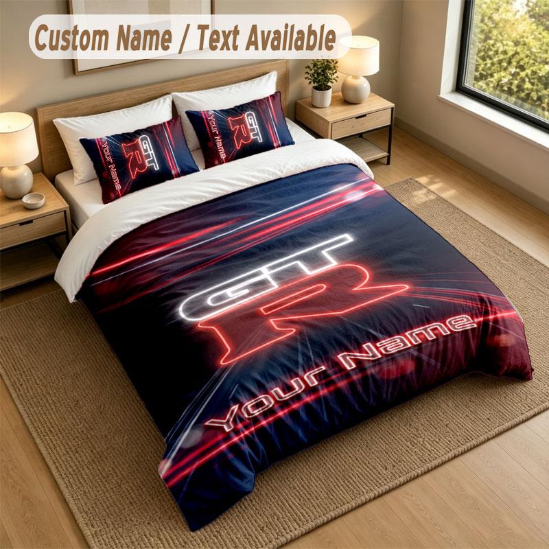 Bedding Set 1 Duvet Cover 2 Pillowcases Nissan GT-R Print Soft Bed Linen Bedroom Decor