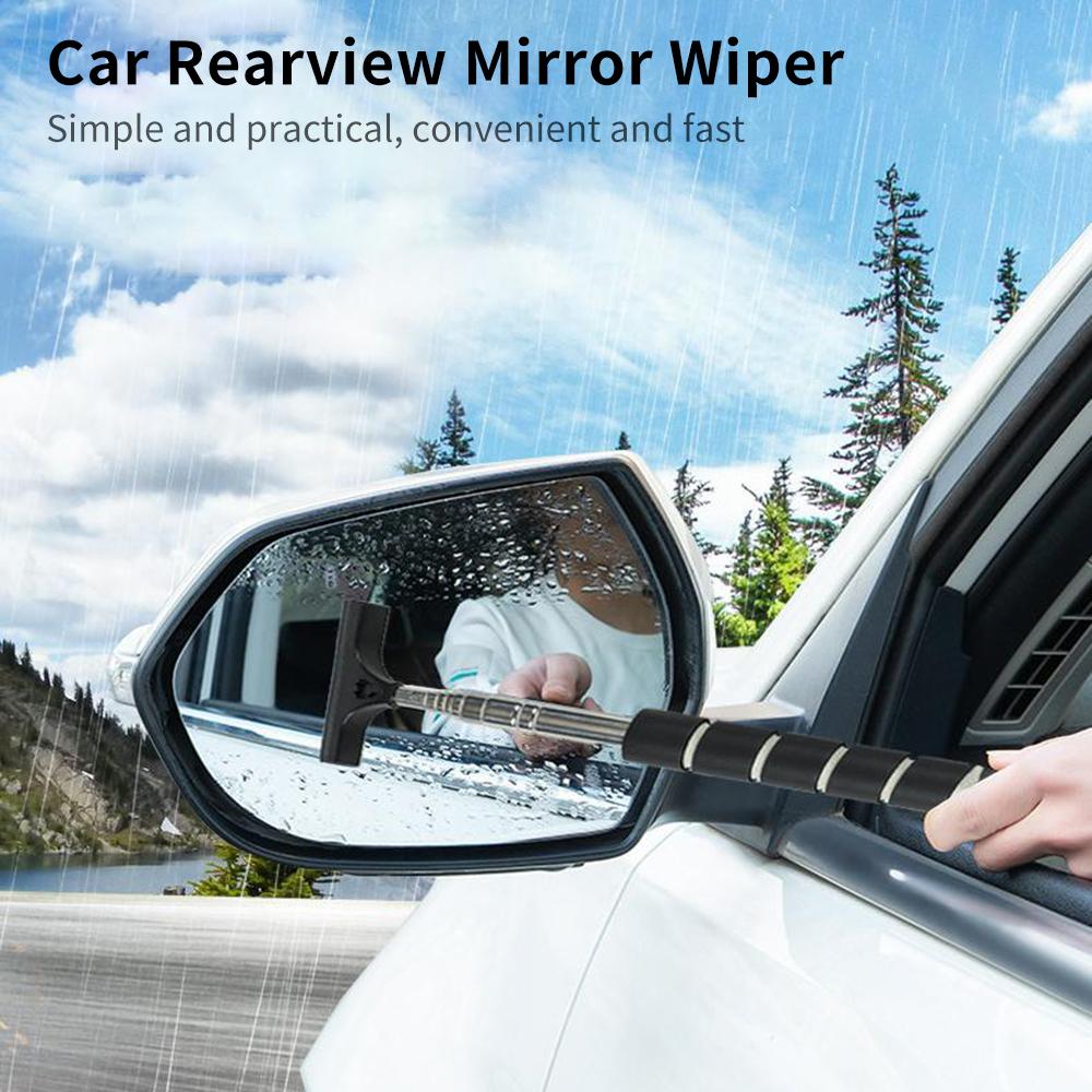Auto Rückspiegelwischer, Teleskopischer Auto Spiegel Abzieher Tragbarer Seitenspiegel Abzieher Reinigungsbürste