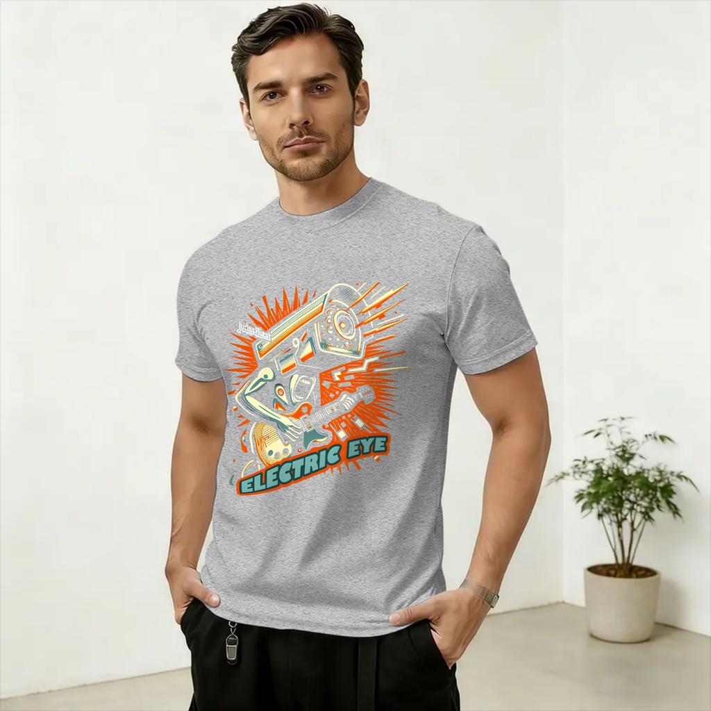 Punk Judas Priest Band Art TShirt Unisex Crazy Cotton Tees Crew Neck Short Sleeve T Shirt Printing Clothes
