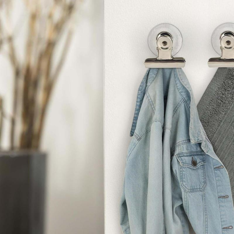 Suction Cup Clip Hooks Window Glass Door Hanging Hooks Clip Multifunctional Bathroom Kitchen Office Towel Photo Display Holder