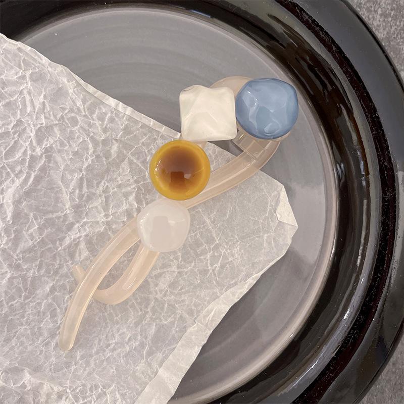 Fashion Twist Hair Clip for Women Girls Elegant Colorful Irregular Beads Twisted Hairpin Hair Accessories  New Headwear