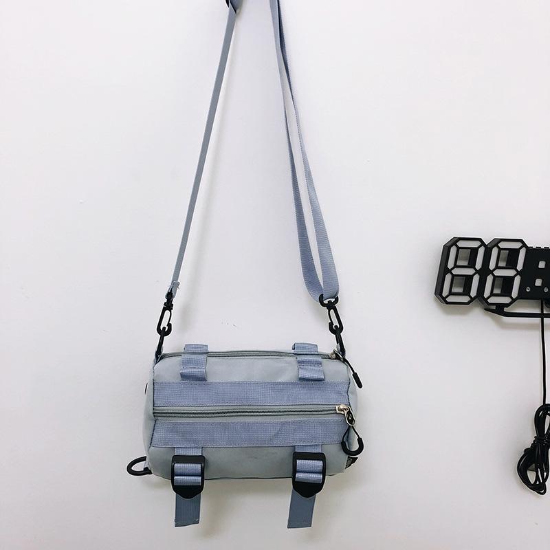 Casual Nylon Crossbody Bag for Women Men Shoulder Bag Lady Travel Shopper Bag Female Purses Korea Style Barrel-shaped