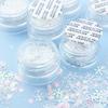 6Pcs/set Xmas Nail Accessories Christmas Nail Sequins Christmas Nail Woolen Powder  Party