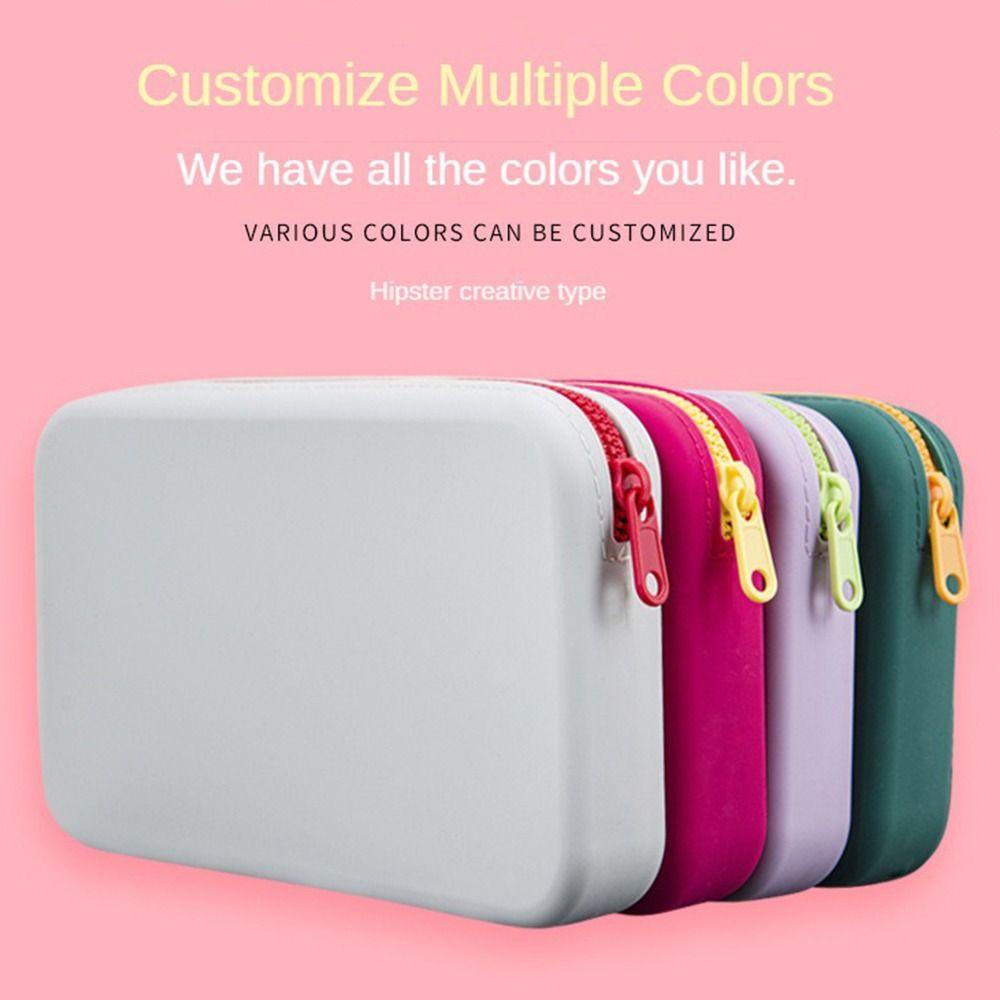Einfarbige quadratische Kosmetiktasche Große Kapazität Münzbörse Niedliche Hygieneartikel-Aufbewahrungstasche Damen