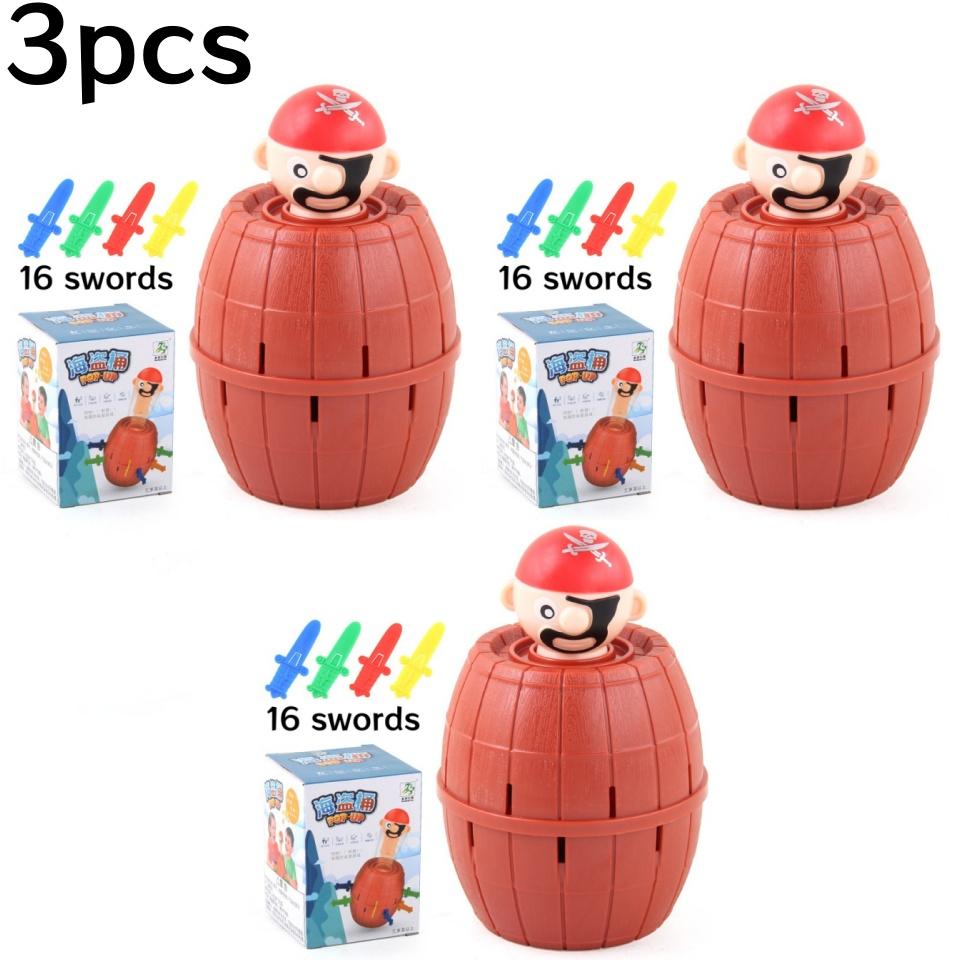 1/2/3Pcs Funny Pirate Barrel Toys Jumping Pirate Bucket Sword Stab Game for Parent-child Interactive Children Party Home Gift