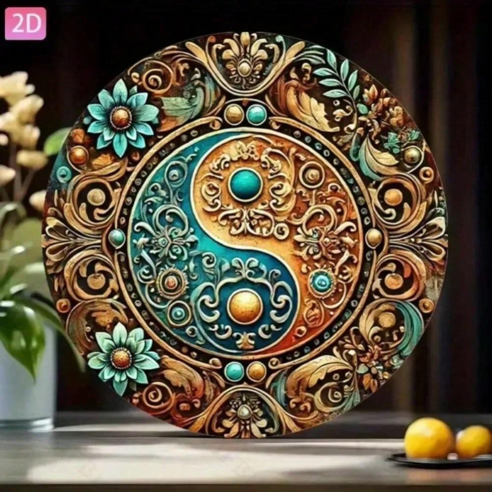 Yin Yang Mandala Vintage Aluminum Sign Wall Decor For Home Garden Bar
