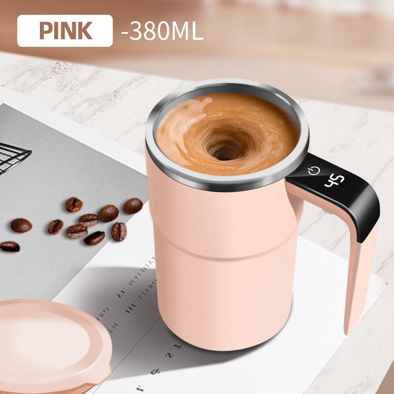 USB Electric Coffee Mug 380ml Automatic Stirring Cup 304 Stainless SteelAutomatic Stall Intelligent Temperature Measurement