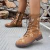 Fashion New Autumn Winter Fashionable Versatile High Tube Square Heel Women's Boots Side Zipper Round Toe Casual Comfortable Short Boots