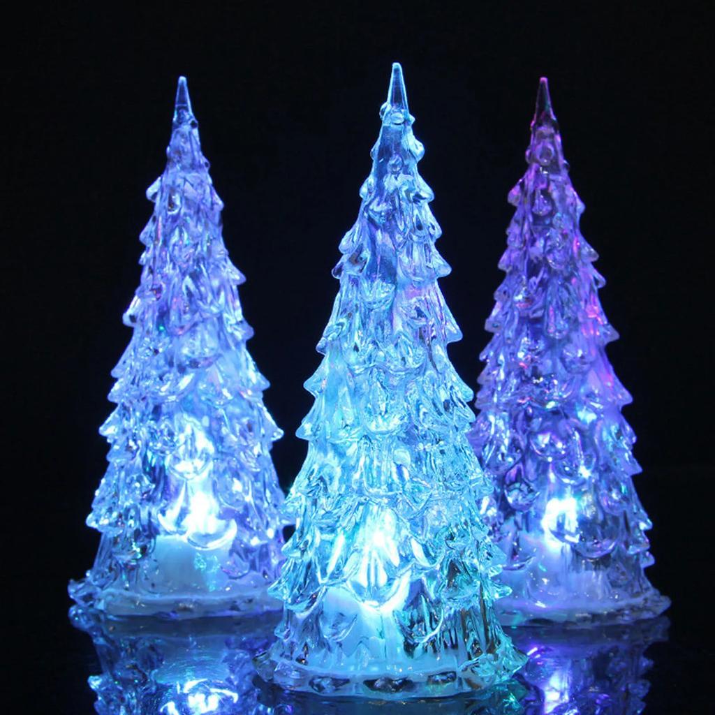 Led Christmas Tree Night Light Acrylic Xmas Tree Color RGB  Home Decoration Christmas Tree Lamp Ornaments Navidad Wedding Decor