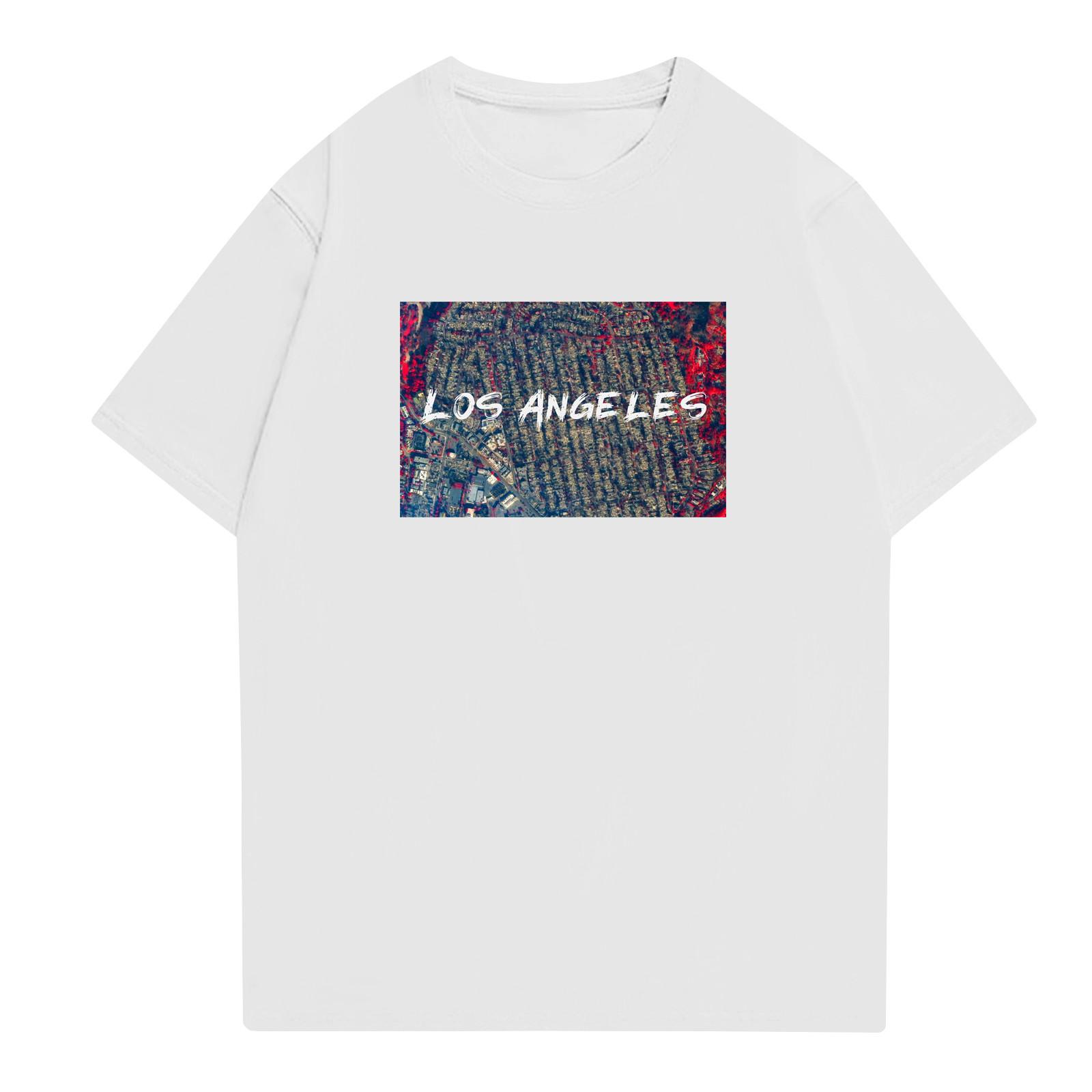 

Модний робочий одяг з круглим вирізом і короткими рукавами для жінок, літні топи з принтом XL білий