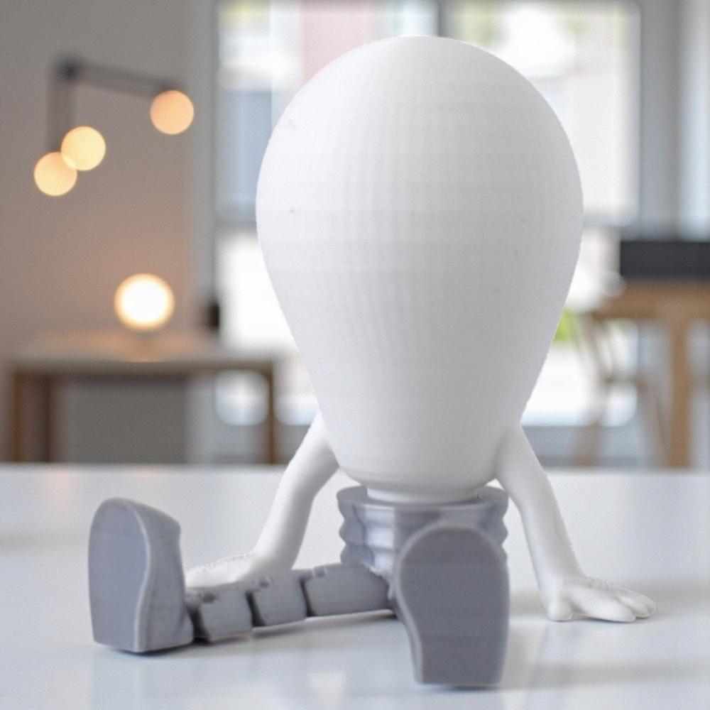3D Printed Glowing Bulb Figurine Plastic Simulation Bulb Desktop Ornament Glow-in-the-Dark Novelty Mini Bulb Statue