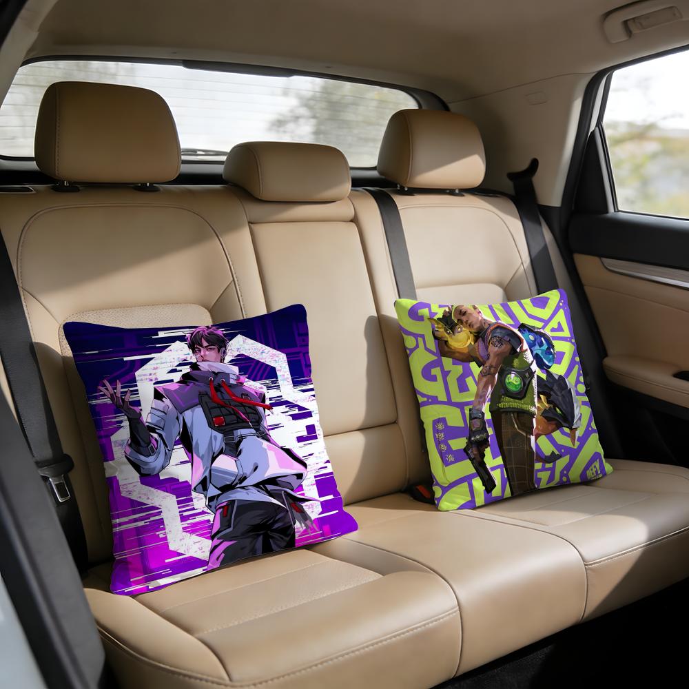 Cool Anime Games VValorant Icons Cushion Cover Short Plush Pillowcase for Bed Sofa Carwashable