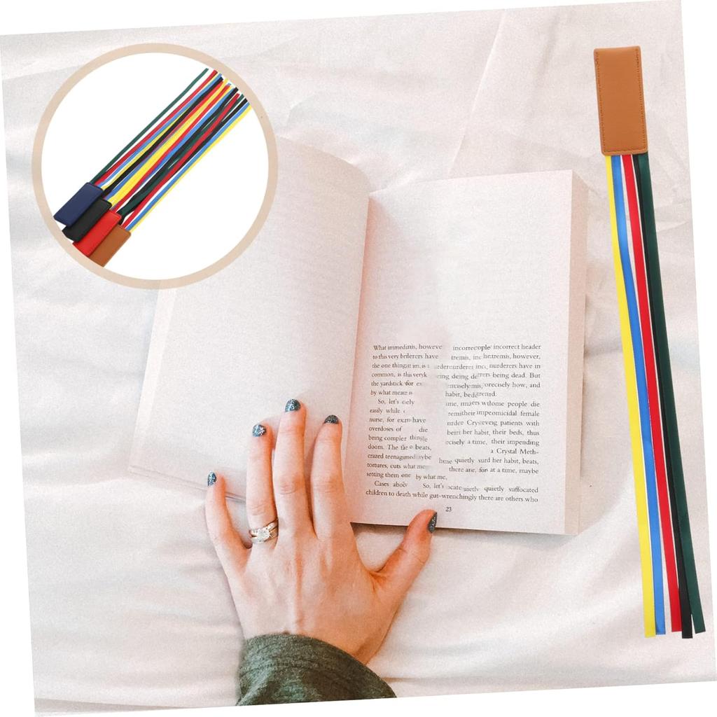 Ciieeo 4pcs Leather Ribbon Bookmark Ribbon Markers Bible Book Marks Leather Page Markers Bible Verses Bookmarks Bible Book Markers Ribbon Page