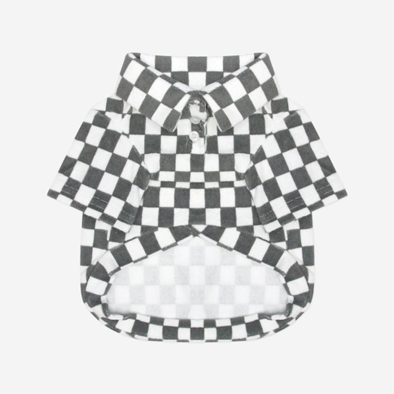 KINIKINI CHECKERBOARD COLLAR TSHIRT-GRAY (Karatti)