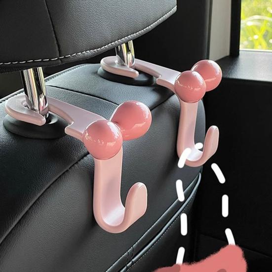 

2Pcs Car Hook Lightweight Trunk Seat Storage Hook Multi-Functional Water Hook Hole-Free Interior Cup Holder червоний колір чорний