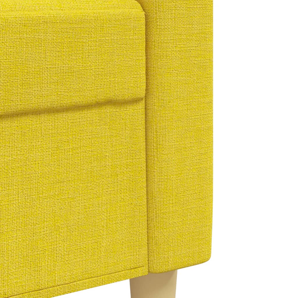 2 Piece Sofa Set Light Yellow Fabric