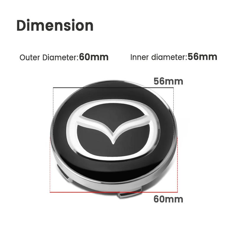 4PCS 60mm Car Wheel Center Hub Caps Cover For Mazda 2 3 5 6 323 626 Cx3 Cx5 CX30 RX8 MX5 Atenza Axela Emblem Auto Accessories