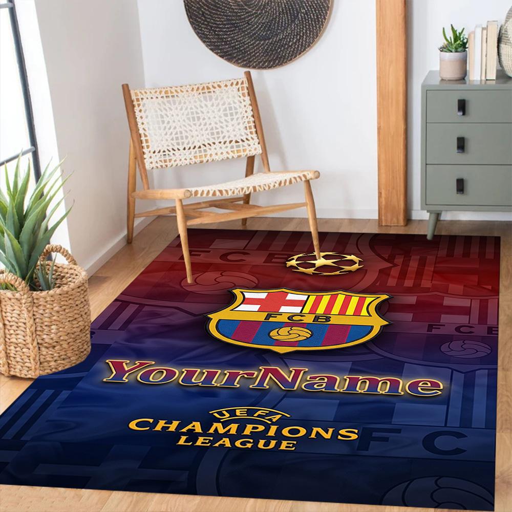 Fc Barcelona Personalized Name Carpet Suitable for Dining Room Outdoor Game Room Hallway Antislip Carpet Decorate Offices Spiritual Gift