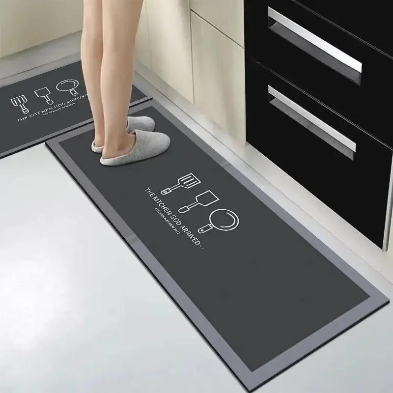 Kitchen Rugs Non-slip Waterproof Floor Mat Oil-proof Pvc Carpet Home Decoration Anti-slip Leather Rug  Alfombra De Cocina 