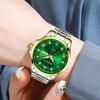 SUNKTA Damen-Quarz-Armbanduhr Elegant Mode Wasserdicht Leuchtende Uhr Für Damen Kreatives Grünes Diamant-Zifferblatt Damenuhren