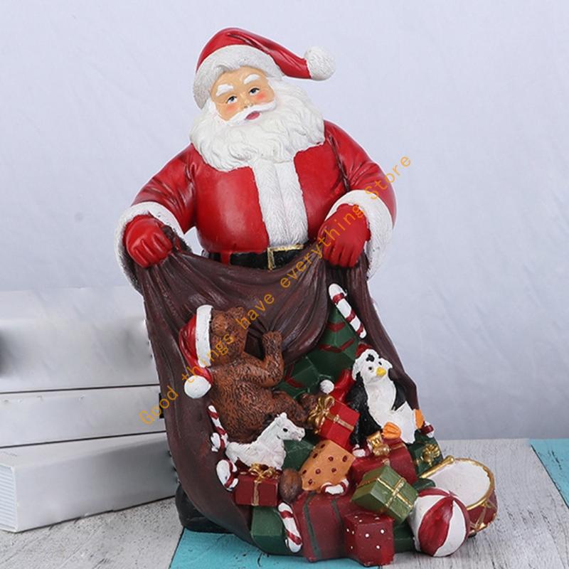 Santa Clauses Statue Christmas Decorative Figurines for Holiday Party Home Decors Christmas Figurine Figure Decorations 55KF