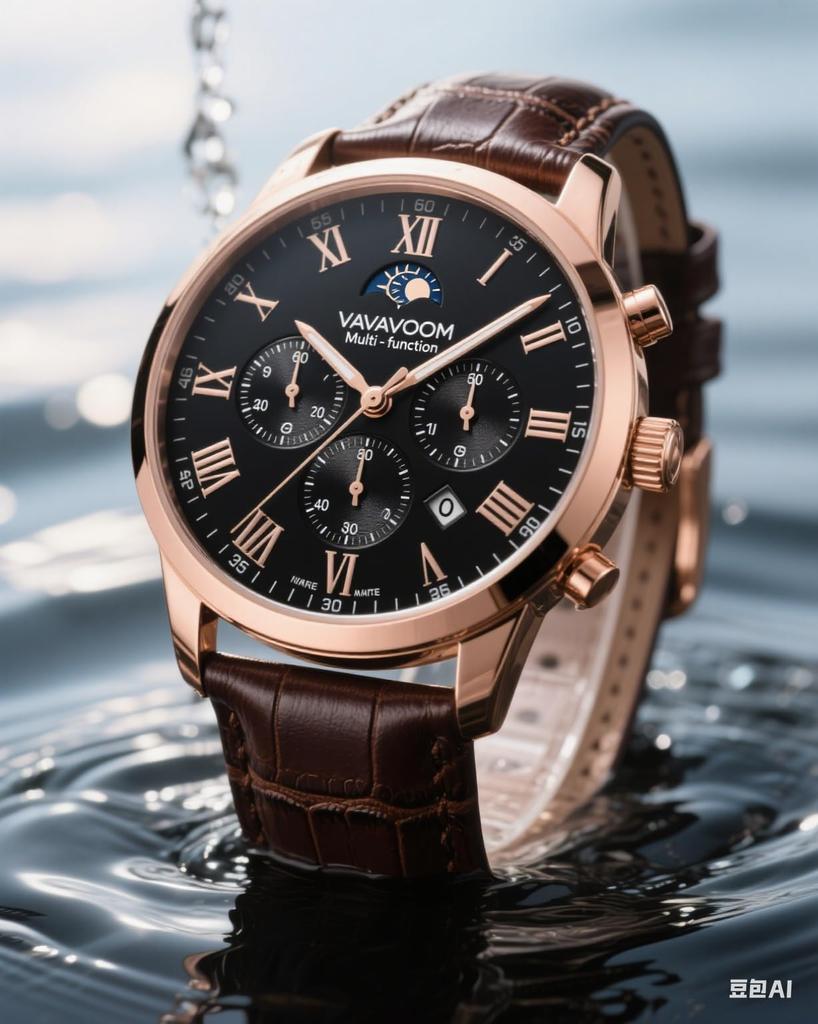 Ceas Hannah Martin cu Dată Luminos Impermeabil Curea Ceas de Timp Liber Afișaj Multifuncțional cu 6 Aiguilles pentru Bărbați, Aiguilles, (VA-2751-H-FK)