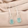 Aqua Chalcedony Gemstone 925 Sterling Silver Jewelry Handmade Earrings 1.76" EE-171-17