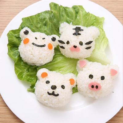 Juego de Moldes para Bolas de Arroz Diy Set Lindo Oso Pequeño Molde para Bolas de Arroz Herramienta para Bento Sushi Fabricante de Bolas de Arroz Lindas para Bento Sandwich Herramienta Diy Gadgets de Cocina