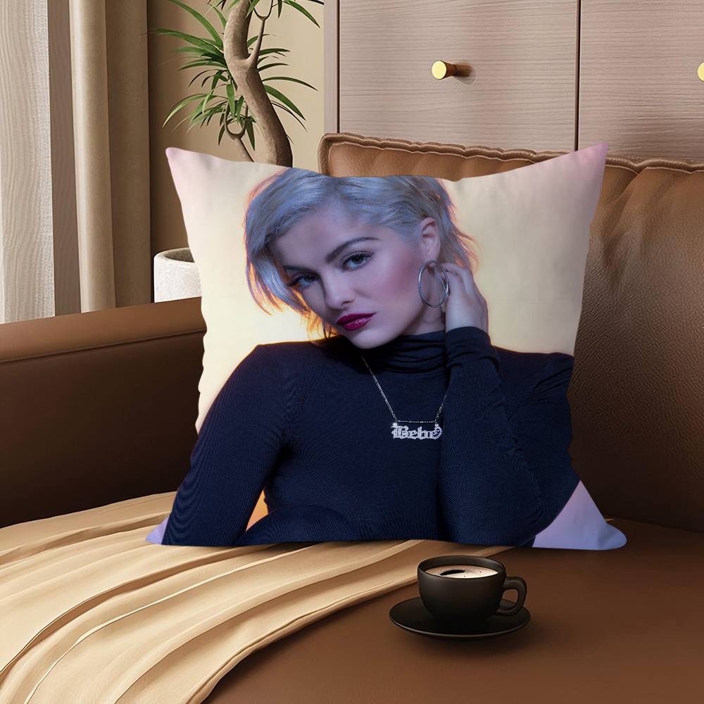 B-BEBE REXHA Actor Singer Cushion Cover Inches Farmhouse Decor Home Throw Pillow Covers For Couch Decorations